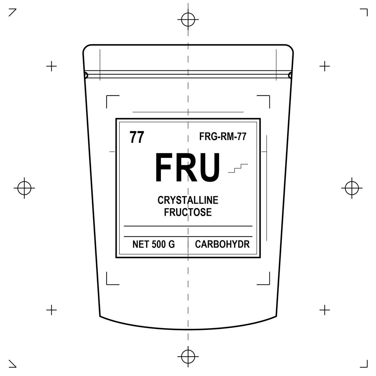 Crystalline Fructose — 500 g pouch